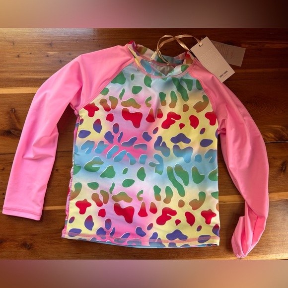 Grace Karin Other - Grace Karin Long Sleeve Colorful Kids Swim Rash Guard Rainbow cheetah animal 8y